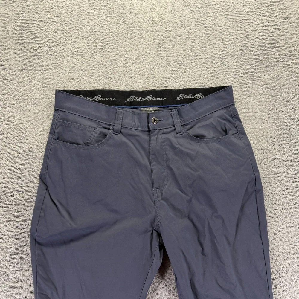 Eddie Bauer Pant Mens 36x30 Blue Nylon Windbreaker Straight Leg Gorpcore Stretch